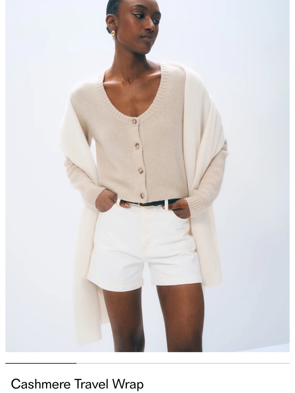 White + Warren Lightweight Cashmere Scarf in Soft Beige